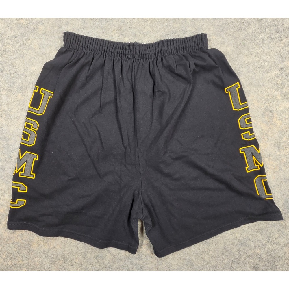 Vintage Soffe USMC Shorts Mens Large Black Cotton Military PT Made in USA